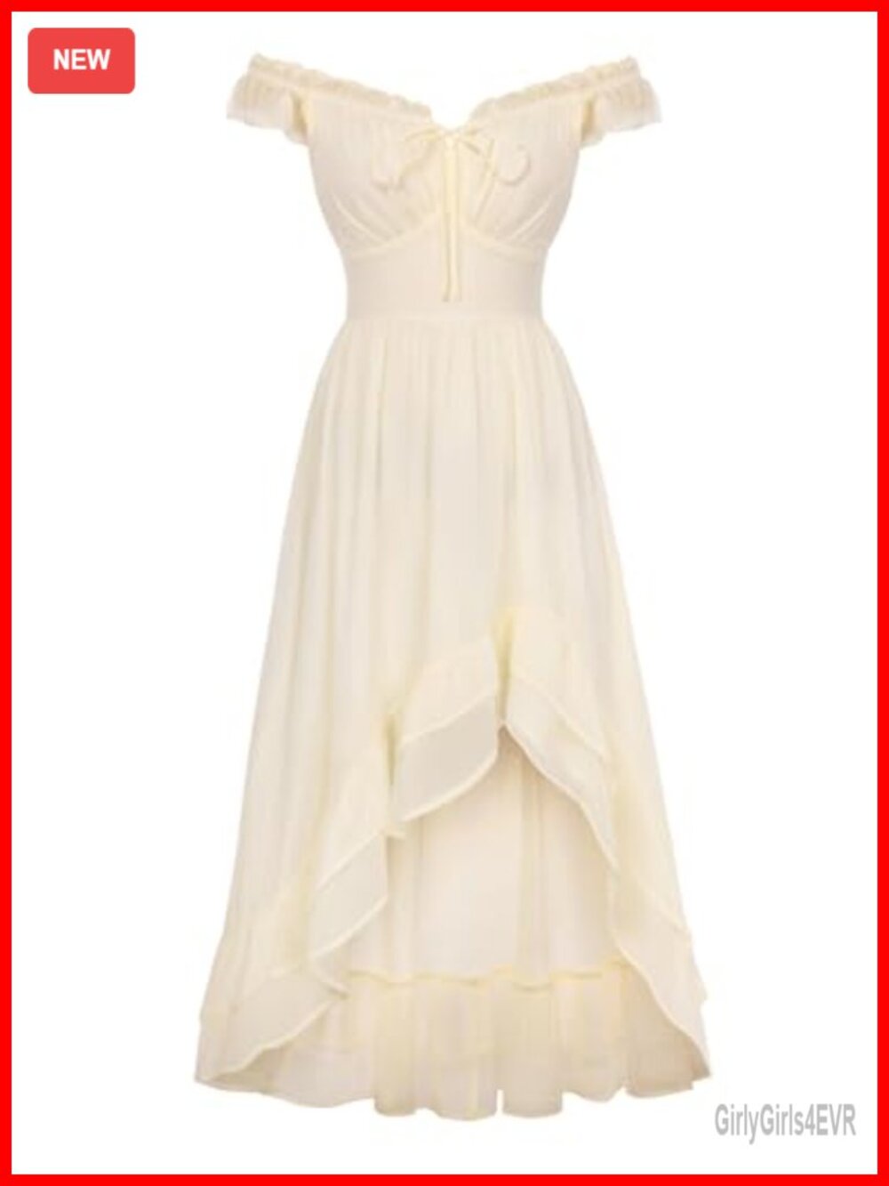 Renaissance Corset Dress Off Shoulder Chiffon High Low Sundress